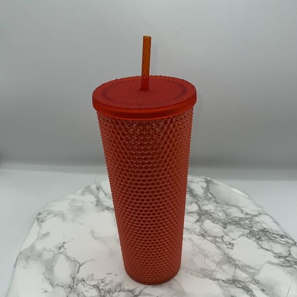 STARBUCKS Fall 2022 Pearlized Orange Studded Tumbler Cold Cup 24 oz-NEW! - Picture 4 of 7